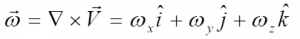 Curl of velocity vector