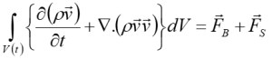 Conservation of momentum equarton for fluid flow