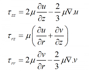 shear stress in momentum equation