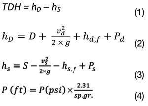 Pump sizing parameters