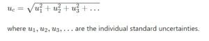 Formula for Uncertainty calculations