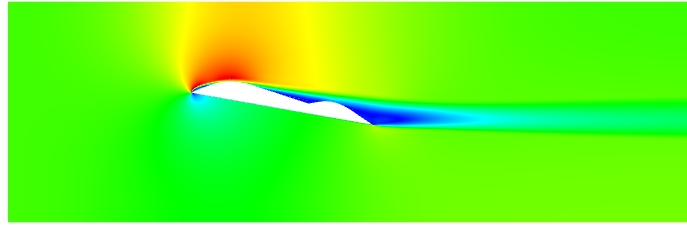 Fig 2. Velocity contours for traditional and proposed air-foils at200 kmph at AoA= 10°