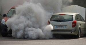 Smoke generated fro the diesel car due to incomplete burning 